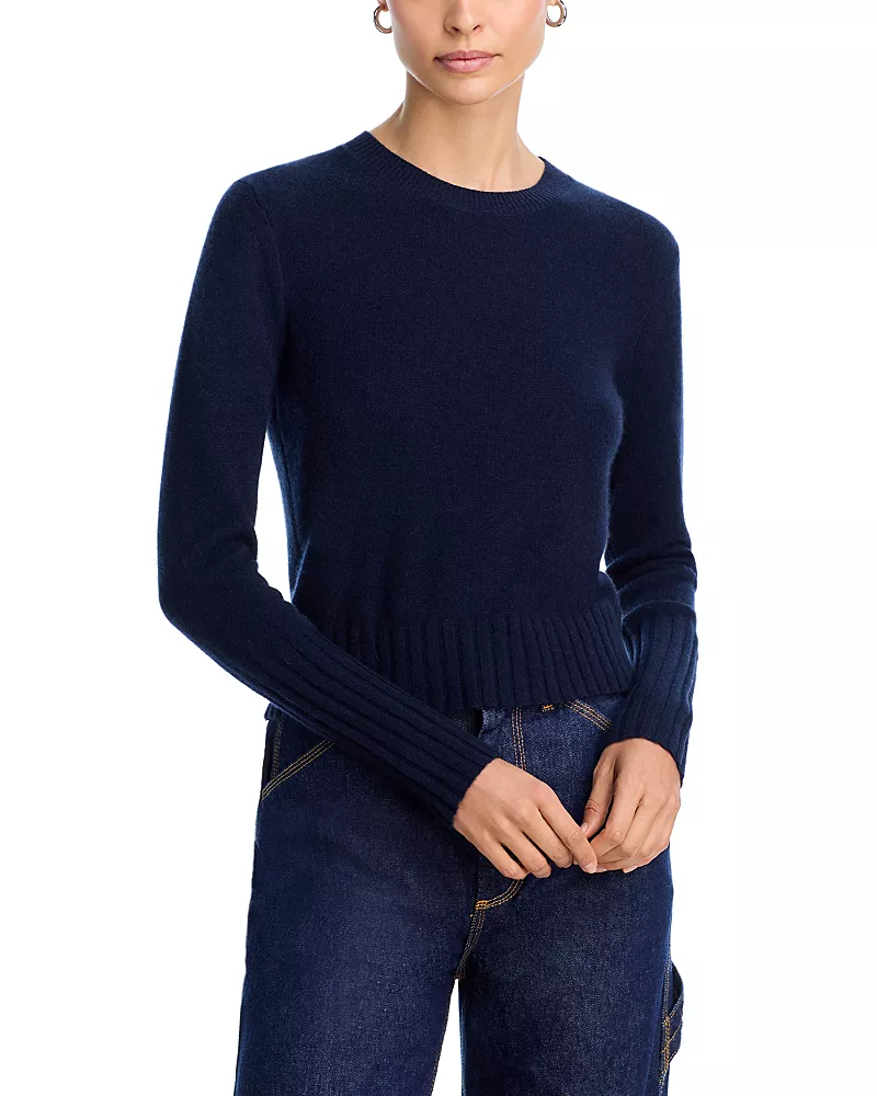 Guest in Residence Cashmere Shrunken Crewneck Sweater