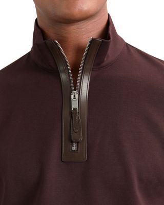 Hale Interlock Leather Placket Half Zip
