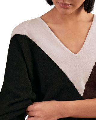 June V Neck Colorblocked Sweater