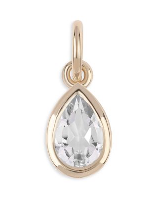 14K Yellow Gold White Topaz Pendant Necklace, 20"