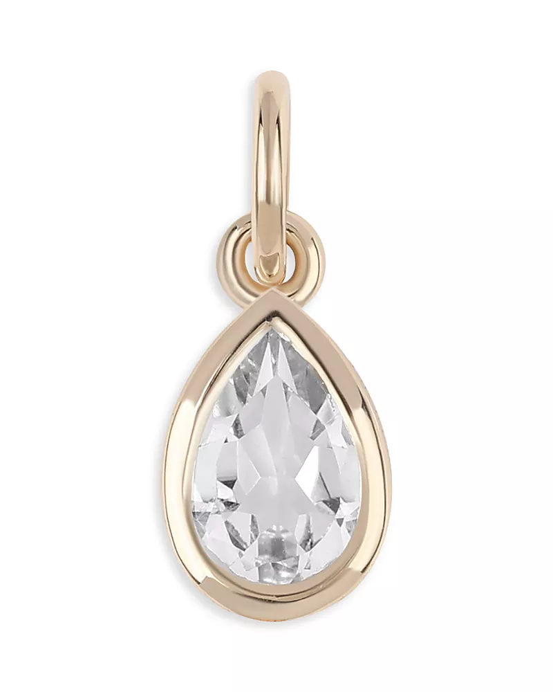 Moon & Meadow 14K Yellow Gold White Topaz Pendant Necklace, 20