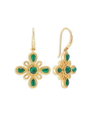 Capucine De Wulf Monique Mother Of Pearl Swirl Drop Earrings in 18K Gold Plated