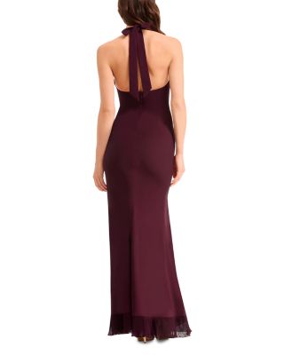 Kathleen Ruffled Halter Gown