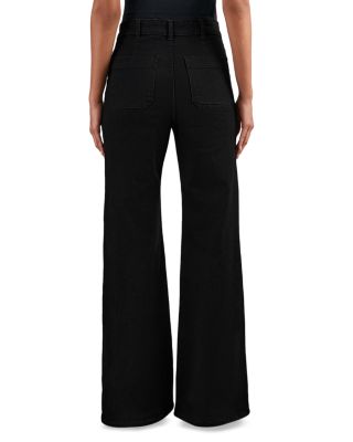 Sakura High Rise Flare Leg Jeans in Black