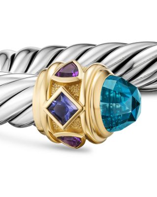 Renaissance&reg; Cable Flex&reg; Bracelet in Sterling Silver with 14K Yellow Gold, 9mm