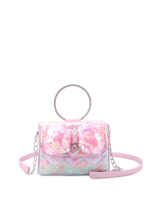 Girls' Sequin Bow Ring Top Handle Crossbody Bag