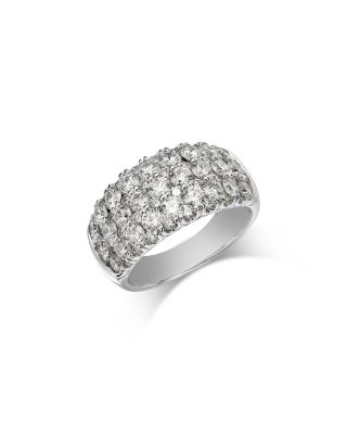 Diamond Multirow Cluster Ring in Platinum, 3.05 tcw