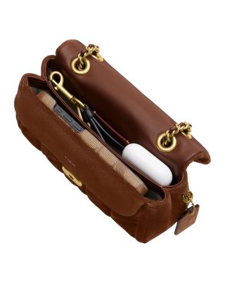 Tabby Suede Quilted Shoulder Bag 20