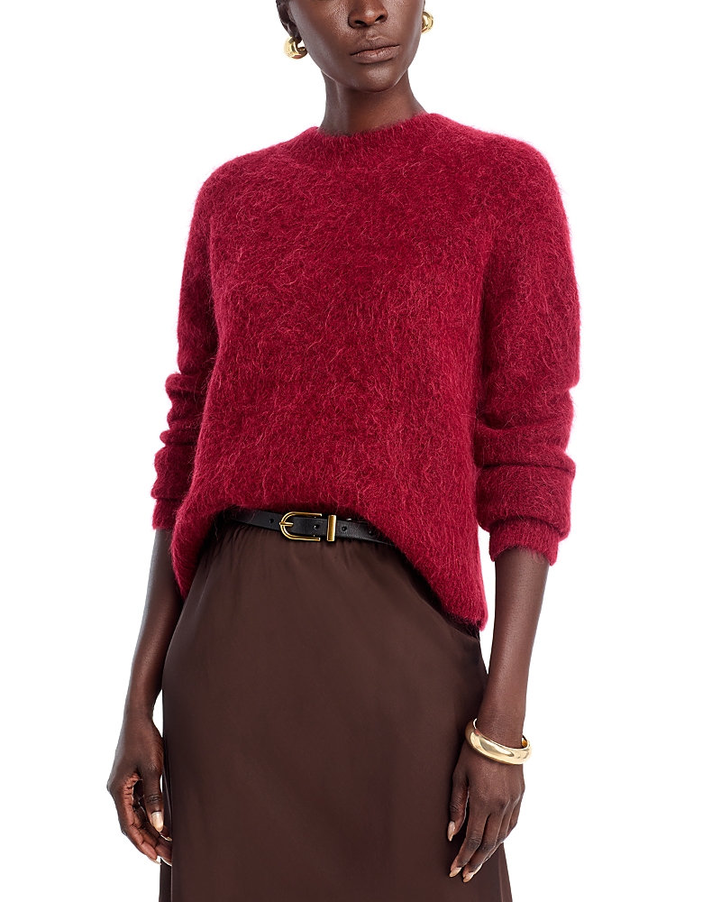 Vince Crewneck Brushed Sweater In Red