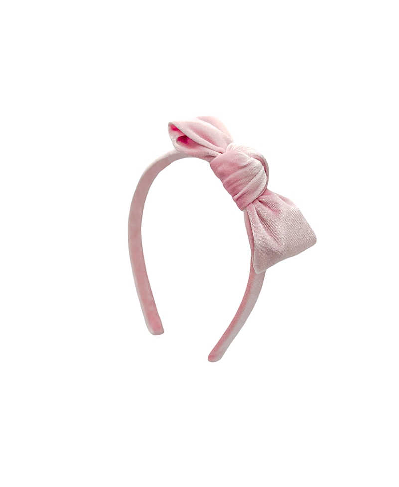 Bits & Bows Girls' Velvet Bow Headband - Little Kid, Big Kid In Pink