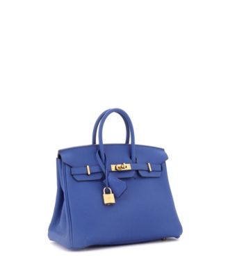Birkin 25 Handbag Blue Togo with Gold Hardware