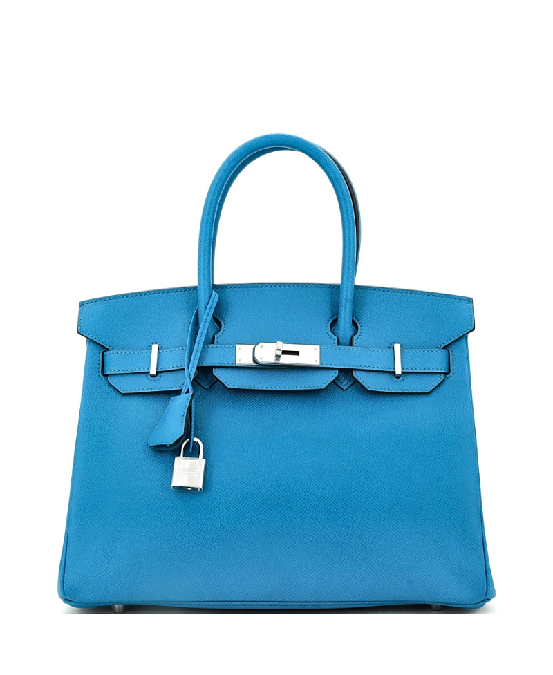 Click to view more detailed imagery on our partner's website Pre-owned Pre-owned Hermes Hermes Birkin 30 Handbag Blue Epsom With Palladium Hardware