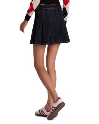 Suzie Pleated Denim Miniskirt