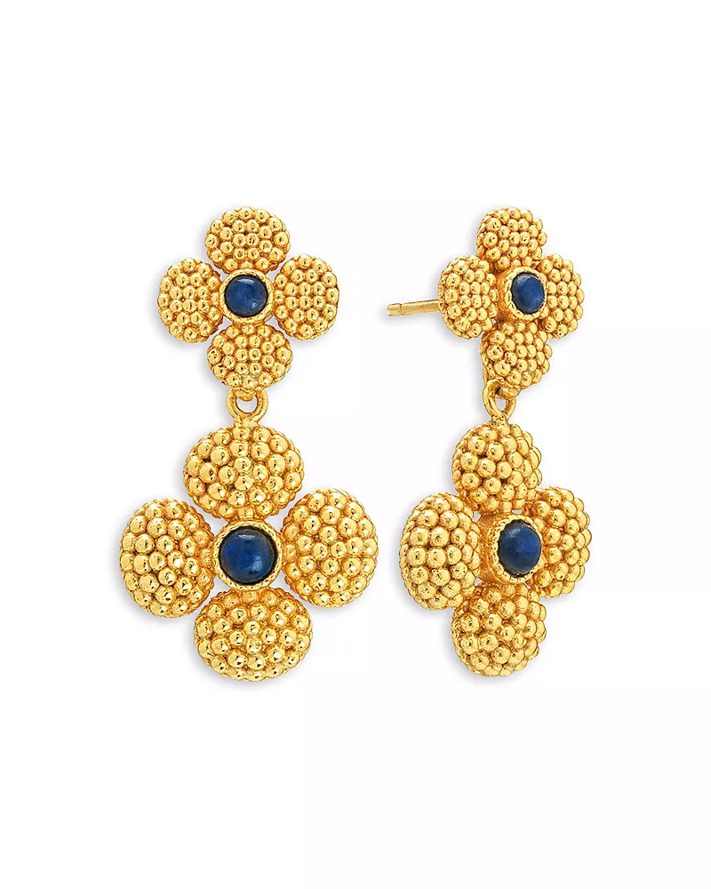 Capucine De Wulf Blue Labradorite Berry Clover Convertible Duo Earrings