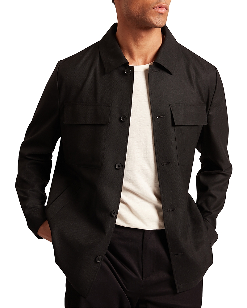 Ted Baker Selwynj Lightweight Wool Blend Shirt Jacket