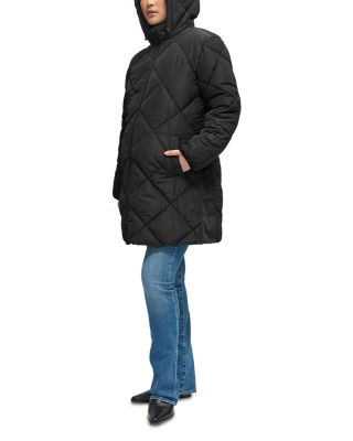 Longline Puffer Maternity Coat