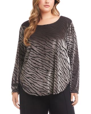 Plus Size Velvet Burnout Shirt