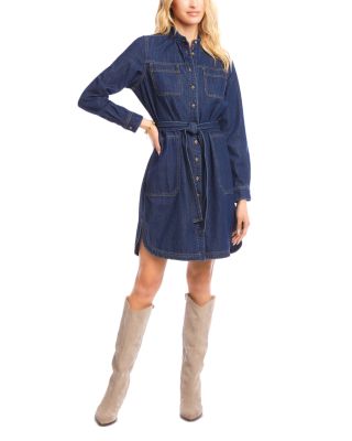 Belted Denim Shirtdress