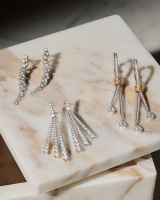 Diamond Drop Earrings in 14K Yellow &amp; White Gold, 1.0 tcw 