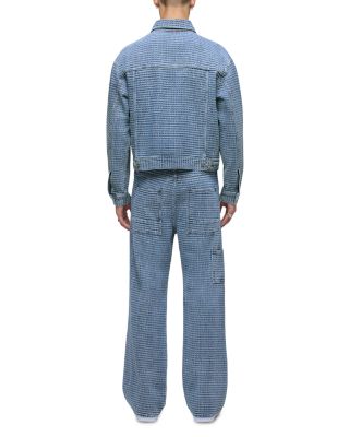 Luca Wide Leg Carpenter Jeans in Jacquard Indigo