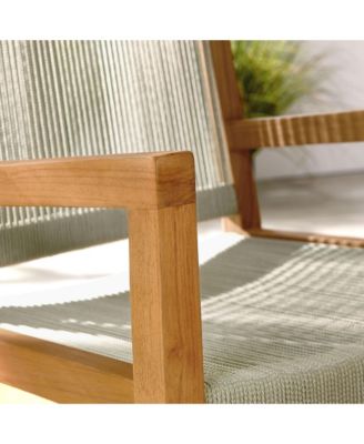 Vienna Outdoor Patio Teak and Rope Dining Armchairs Set of 2