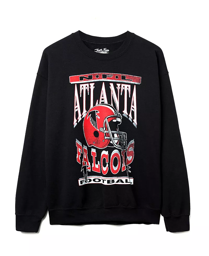 Junk Food Clothing Unisex Nfl Atlanta Falcons Helmet Flea Market Crew Fleece Sweatshirt