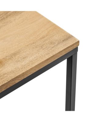 Zora Square Wood and Metal Side Table