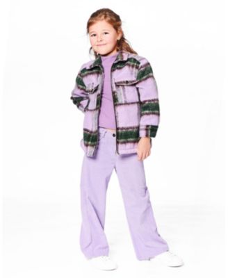 Girls' Zipped Plaid Overshirt - Little Kid
