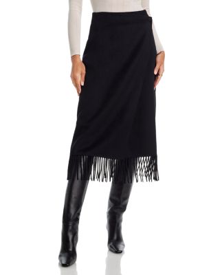 Odette Fringe Trim Midi Skirt