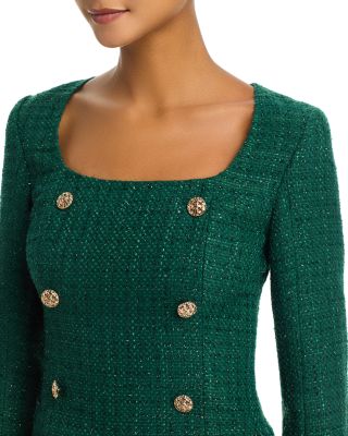 Shante Shimmer Tweed Double Breasted Top