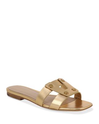 Women&#39;s Via Leather Slide Sandals