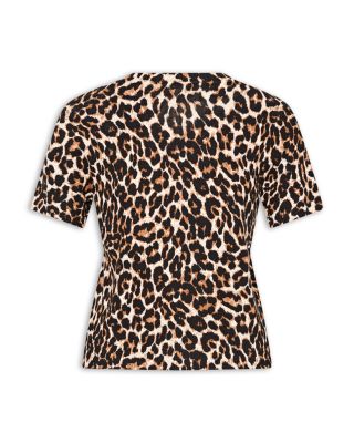 Leopard Print Short Sleeve Top