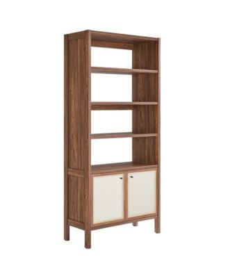 Capri 4-Shelf Wood Grain Bookcase