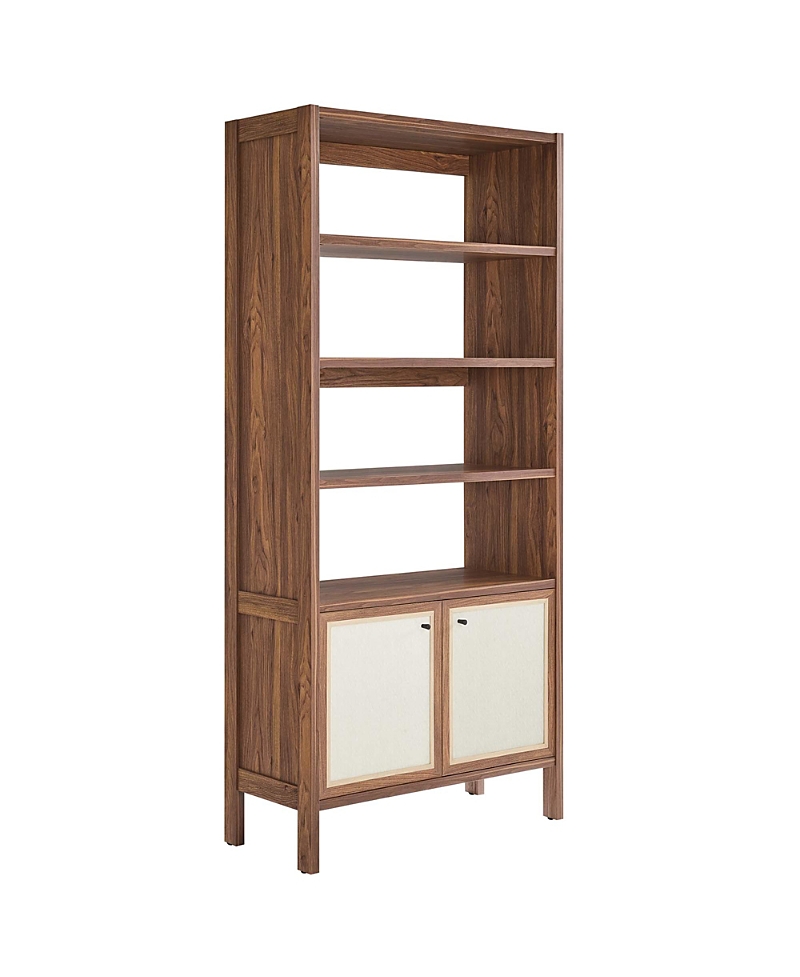 Modway Capri 4-shelf Wood Grain Bookcase In Brown