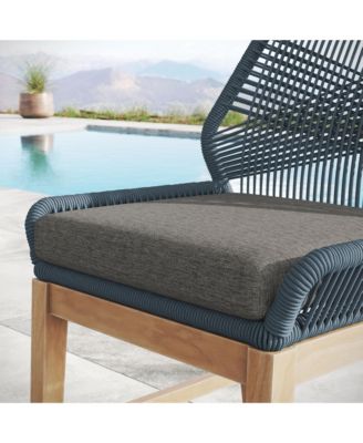 Wellspring Outdoor Patio Teak and Rope Counter Stool