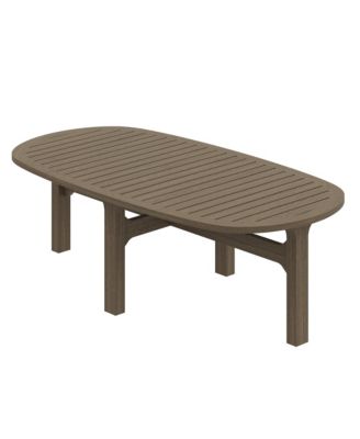 Saratoga Oval Outdoor Patio Teak Wood Coffee Table