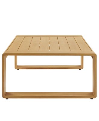 Lirienne Outdoor Patio Aluminum Faux Wood Coffee Table