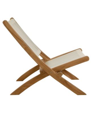 Vienna Outdoor Patio Teak and Rope Folding Accent Lounge Chair