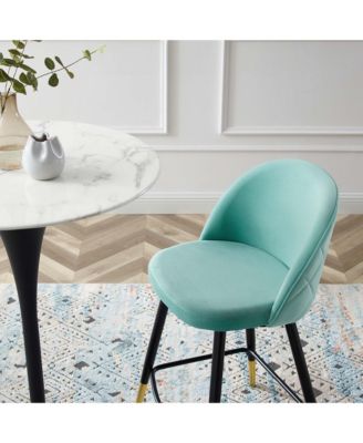 Cordial Performance Velvet Counter Stools, Set of 2