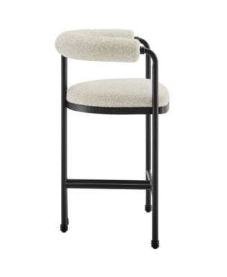 Turin Curved Back Boucle and Metal Counter Stool