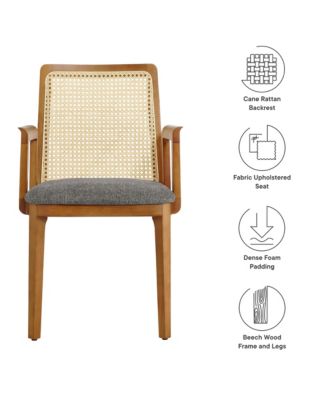 Monarch Wood and Rattan Dining Armchair