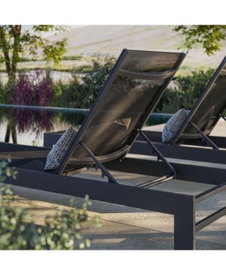 Tahoe Outdoor Patio Mesh and Aluminum Chaise Lounge