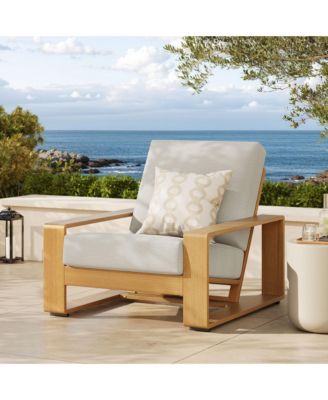 Lirienne Outdoor Patio Aluminum Faux Wood Armchair