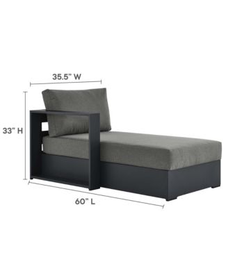 Tahoe Outdoor Patio Powder-Coated Aluminum Modular Left-Facing Chaise Lounge