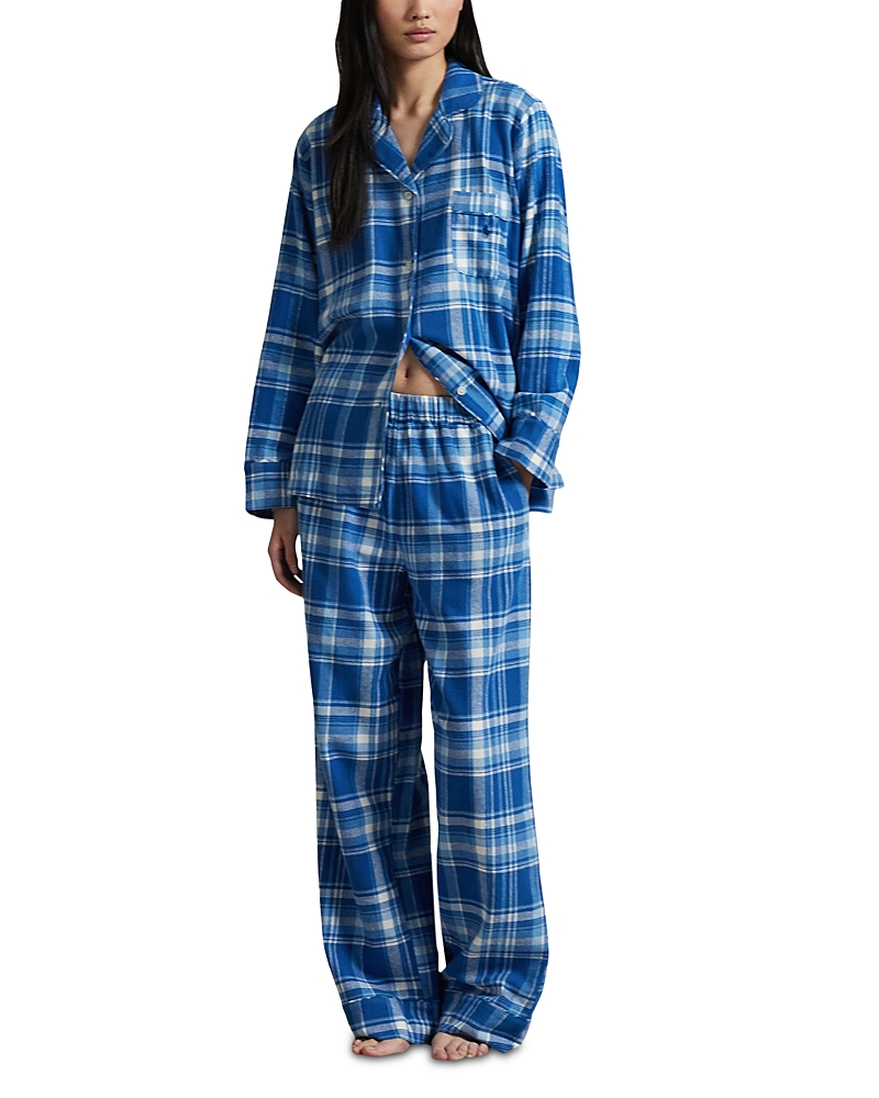 Polo Ralph Lauren Madison Notched Collar Pajama Set In Blue