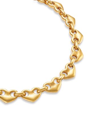 Heart Link Chain Bracelet in 14K Yellow Gold