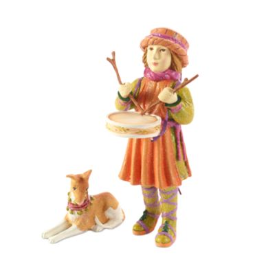 Patience Brewster Nativity Little Drummer Boy & Dog Figures, Set of 2