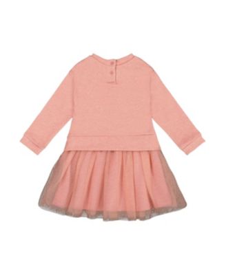 Girls' Bi-Material Dress with Mesh Skirt - Little Kid