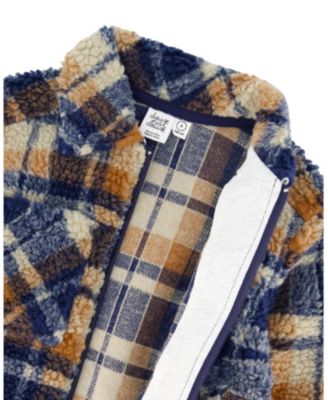 Boys' Sherpa Long Sleeve Zip Front Overshirt - Little Kid, Big Kid