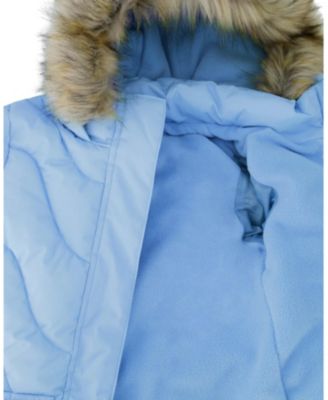 Girls' Long Wavy Quilt Puffy Winter Coat - Little Kid
